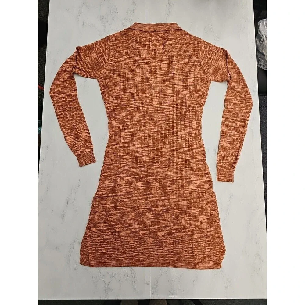 LSpace Aria Long Sleeve Vneck Mini Knit Dress Sahara Small